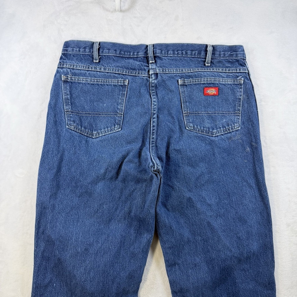 Dickies Straight Leg Jeans Mens Denim Workwear Industrial 5-Pocket 38x32 Blue